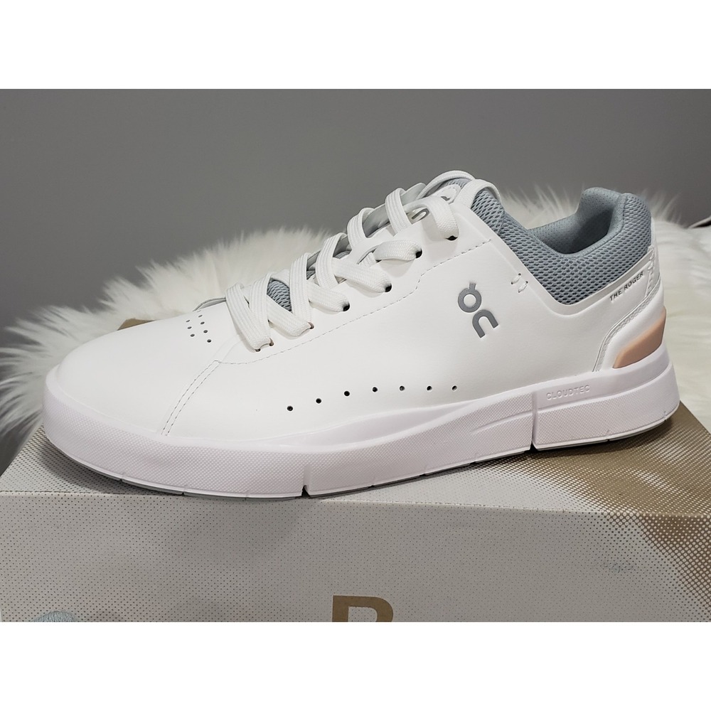 On Cloud THE ROGER Advantage Shoes White Rosehip 3WD10652349 Women's Size 9 NEW - Picture 3 of 9